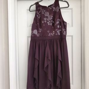 Purple, sleeveless cocktail dress size L